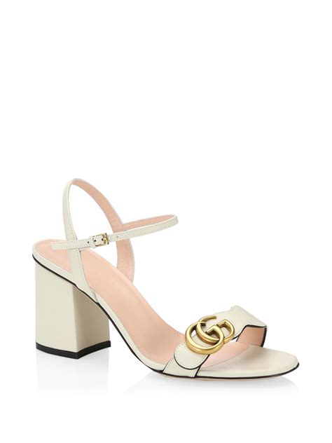 gucci marmont white heels|gucci marmont gg ankle strap.